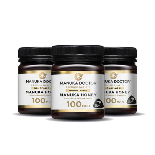 3 x 100 MGO Manuka Honing 250g – THT 31-12-2026