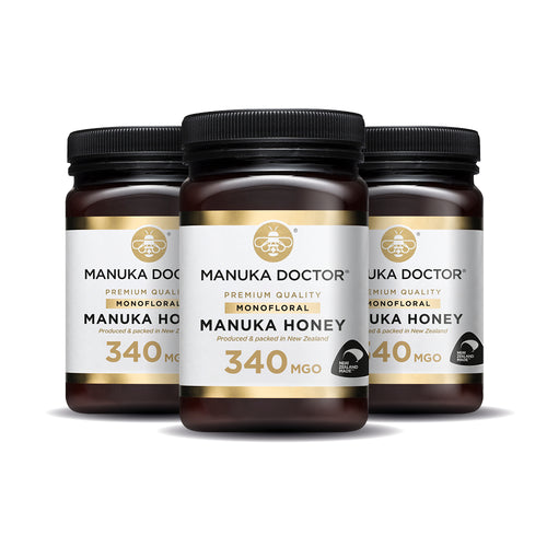 3 x 340 MGO 500g Manuka Honing - THT 31-01-2027